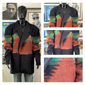 Vintage Southwestern Wool Jacket K Collection New York Large